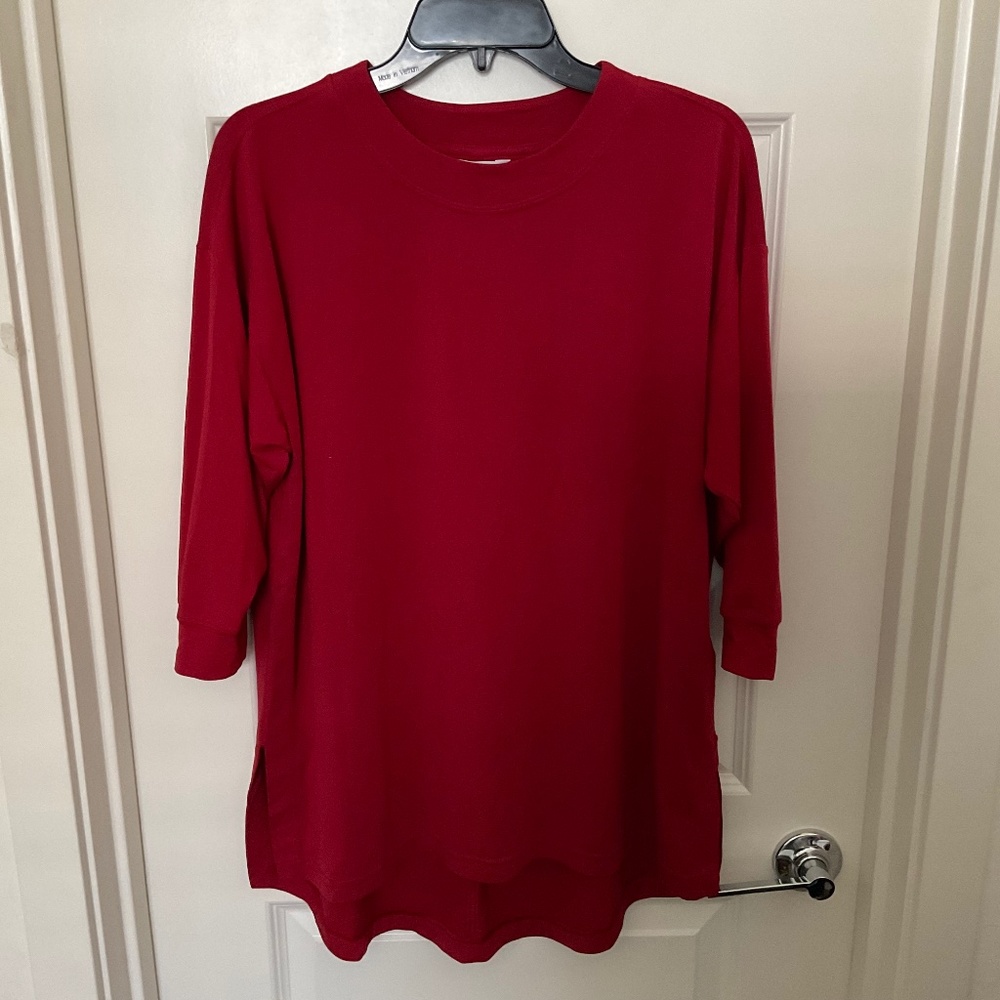 Athleta Half‎ Sleeve Red Mockneck Tee - Size Small